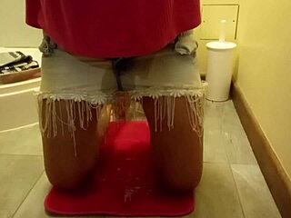 crazy wetting panties solo dildo fingering frenzy