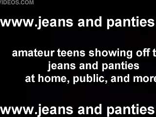 teasing ass bulge in tight skinny jeans