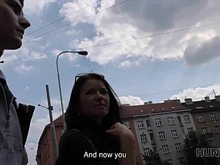 hunter pays hot tourist cash for quickie sex right at his place