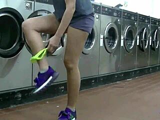 laundromat surprise with sheer outfit and bold encounter pt1