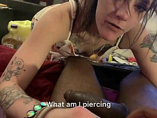 tatted emo slut gags on bbc deep... swallows every drop yum 😈🔥