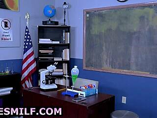 wanna anal fuck the milf teacher's big tits asshole in classroom stud? ride her hard cumshot facial