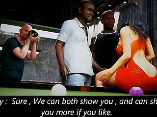 damn julena's 3d erotic group scene with big black cock on the desk is wild