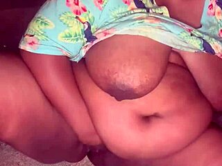 watch this pregnant ebony wife finger her fat pussy and virgin asshole deep