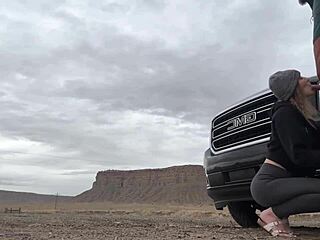 giving road blowjob so people watch at hotel