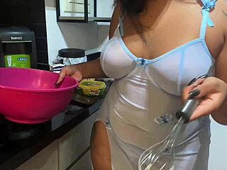 gordinha juliana coxta masturbates chubby latina ass with chocolate dildo pov orgasm on floor