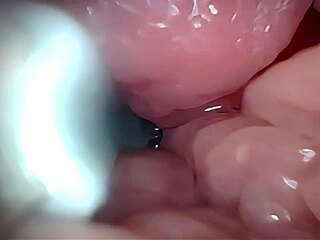 semen floods cervix as endoscope shows wide pussy stretching to gaping limits