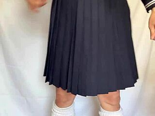 sexy sailor uniform asian plugs anal with lingerie and buttplug