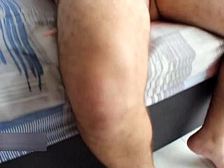 horny stepmom boosts erection fucks wildly and swallows cum while husband away