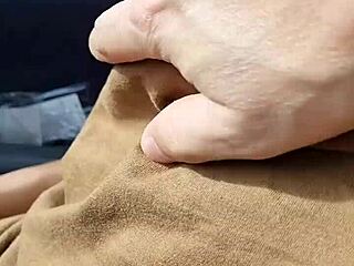 perky nipples poke through thin fabric on braless babe