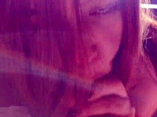 that sunny afternoon, she drops to her knees for a deep bareback ball licking blowjob on his monster cock