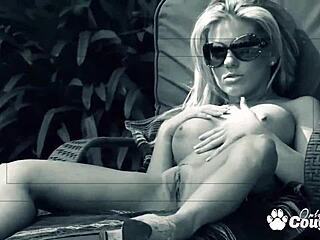 aubrey adams fucked hard backyard while peeping tom spies on her big tits