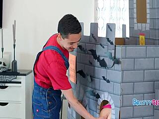 Ecstatic Teen Hoes Probe Boo Holes in Steamy Halloween Stepfamily Fling