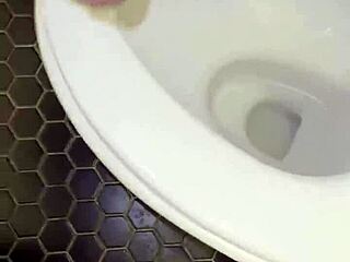 Roommate's bathroom thongs make my monster cock explode then i fuck her