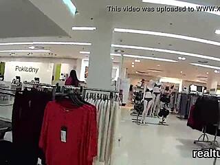 Czech cutie seduced in mall for raw POV ride