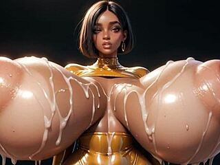 Horny Black 3D AI Teens Bust Out Huge Tits in Classroom Bukkake Blowbang