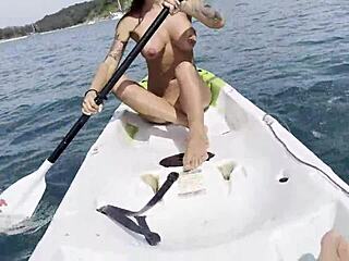 naughty monika fox fingers squirts kayak sea 😍🌊💦