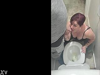 Rank amateur submissive tattooed slut pisses in toilet as dirty piercing bitch goes wrong