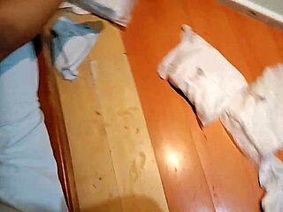 Stepmom chats with stepson then gets fucked hard with huge squirt