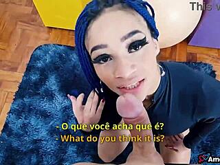 innocent 18yo student chokes on huge brazilian cock for first sloppy blowjob