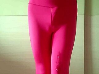 Pink Gymwear Leggings Hug Tight Curves in Workout Update