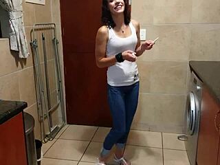 Pisswhore Soaks Jeans Peeing While Smoking and Stripping Hot!
