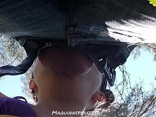 Cameraman Gets Outdoor Deepthroat Facial Cumshot Surprise