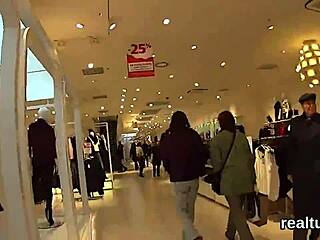 Stellar Czech nympho undresses in hypermarket for hardcore pov asshole pounding and blowjob