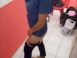 i'm flaunting my ass in the empty hospital hall on christmas eve... so horny waiting for my boyfriend to fuck me senseless