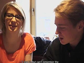 Nerdy teen 18+ turns slutty sucking cock and fucking rough in pov action