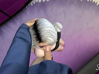 blonde teen submits sucking interracial thief cock then fucks