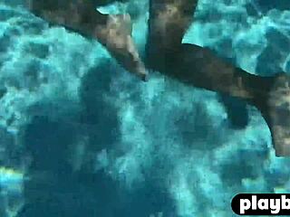 Ana Foxxx Black Babe Poses Seductively in Lingerie by Pool Before Solo Tease