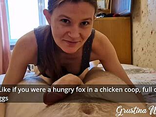 Skinny russian neighbor girl blowjob tutorial on big cock in bedroom