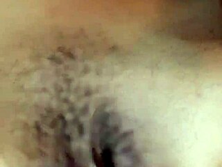 Hairy pussy tempts with masturbation then shaved creampie finish
