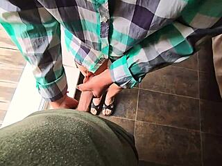 stepsister teases stepbrother's load into her wet panties outdoors rough quickie pov