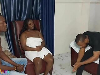 Oga Landlord Bangs Chubby Ebony BBW Big Ass Doggystyle Group Cumshot Frenzy