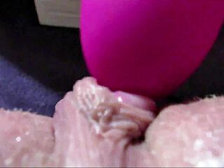 watch my big clit quiver close-up as vibrator makes pussy squirt