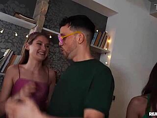 Whoa, party slut takes anal creampie from hungarian stud in wild reality kings bash!