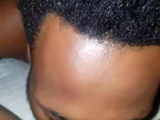 brown ebony girl has her pussy eagerly eaten out close up