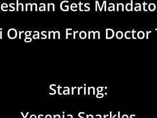 Freshman yesenia sparkles hitachi vibrated to screaming orgasm by tampa doctor