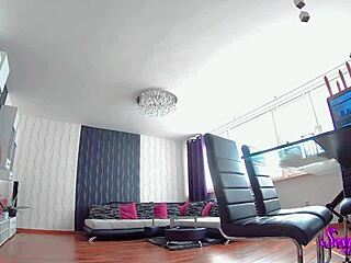 Tease strips then rides dildo reverse cowgirl wildly