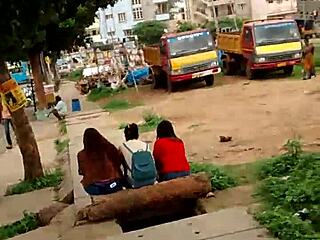 Oops sexy indian teen flashes blue panties n asshole in public group outdoor tease