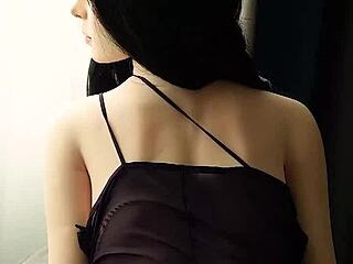 Popular Asian Wife Strips Naked With Sexy Real Doll