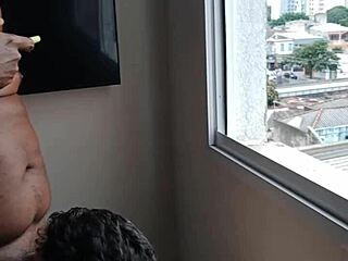 Favela's cafuçu dotado dominates fat gordinho window ass eat bbc condom pounding dobradinha