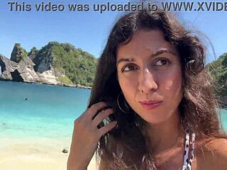 strutting public beach with fresh hot cum dripping down my face