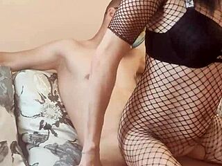 Skinny Mature Wife's Stockings Bodysuit Close-Up Home Tease No Makeup