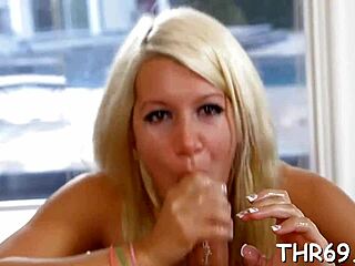 darling licks hunk's massive cock deep before rough doggy pounding