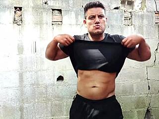 yuri gaúcho bodybuilder strokes huge cock and explodes cumload!!