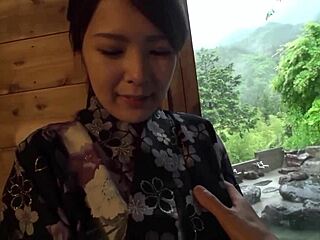 big tits japanese wives rip clothes at hot springs and fuck dirty outdoors forgetting husbands for one wild day