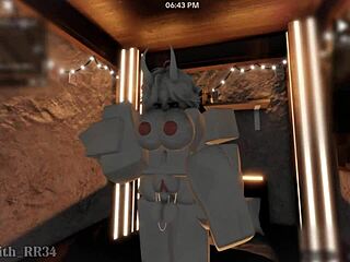 Demon girl bent over after game play begs for monster creampie doggystyle